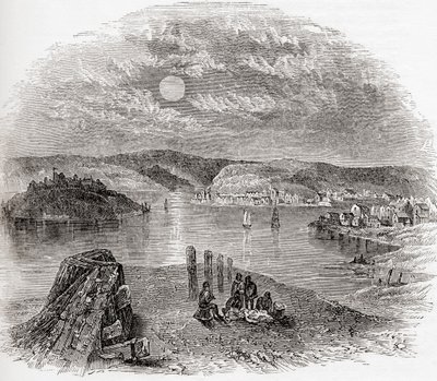 Kinsale, comté de Cork, Irlande au 19e siècle, de Old England: A Pictorial Museum, pub. 1847 - English School