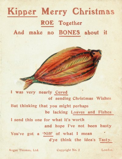 Hareng (poisson), carte de Noël - English School