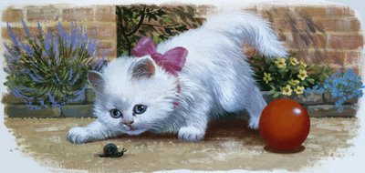 Chaton avec escargot et balle - English School