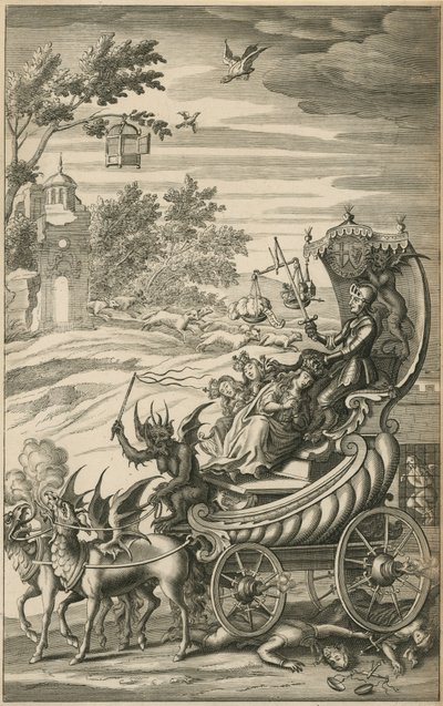 Chevalier protégeant la reine et les enfants chevauchant la liberté - English School