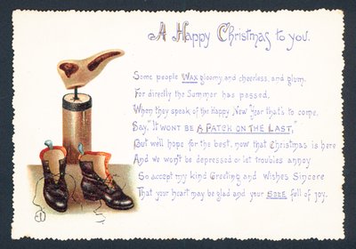 Bottes de dames, carte de Noël - English School