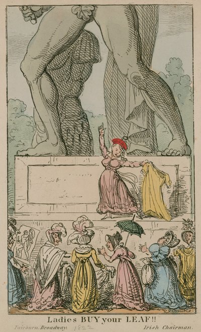 Mesdames, achetez votre feuille ! Statue d