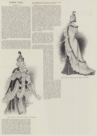 Page des dames, robe (lithographie) - English School