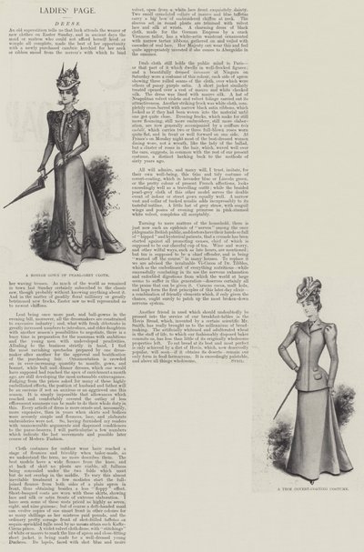 Page des dames, robe (lithographie) - English School