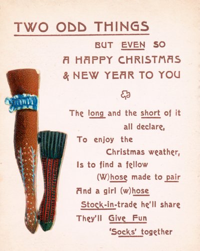 Bas et chaussette pour dames, carte de Noël - English School