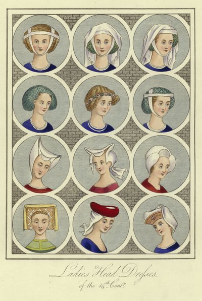 Coiffures des dames du 14ème siècle - English School