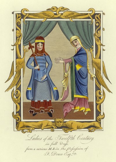 Dames du XIIe siècle en grande tenue - English School