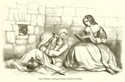 Lady Graden lisant à Robert Baillie en Prison - English School
