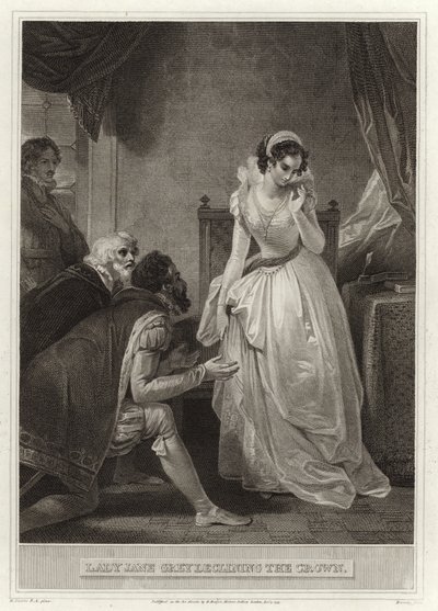 Lady Jane Grey refusant la couronne - English School