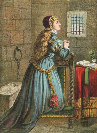 Lady Jane Grey priant - English School