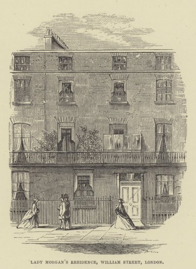 La résidence de Lady Morgan, William Street, Londres - English School
