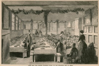 École de fortune Lamb and Flag, festin pour les enfants, 3 janvier 1850 - English School