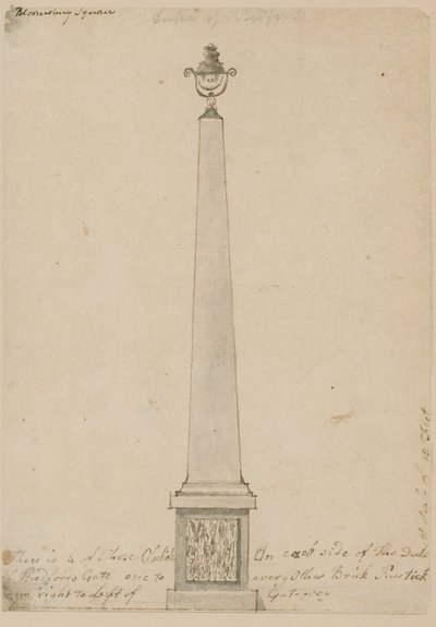 Lampe près de Bedford House, Londres, démontée en 1799 - English School