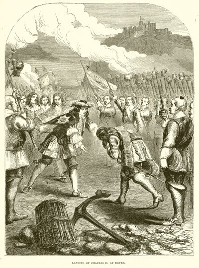 Débarquement de Charles II à Douvres - English School