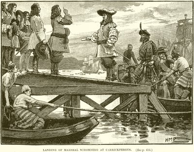 Débarquement du maréchal Schomberg à Carrickfergus - English School