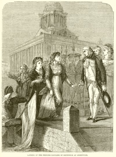Débarquement de la princesse Caroline de Brunswick à Greenwich - English School