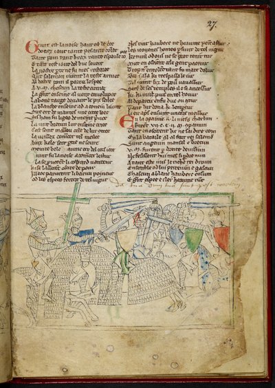 Une bataille entre chevaliers montés, de 