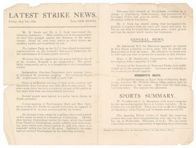 Dernières nouvelles de la grève, 7 mai 1926 - English School