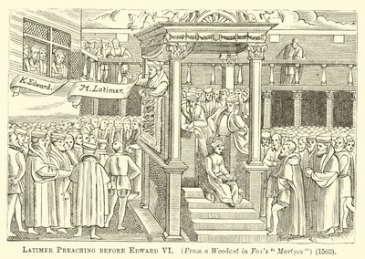 Latimer Prêchant devant Édouard VI - English School