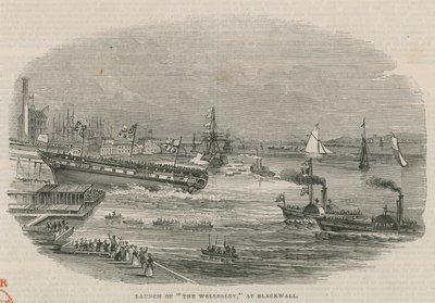 Lancement du Wellesley à Blackwall - English School