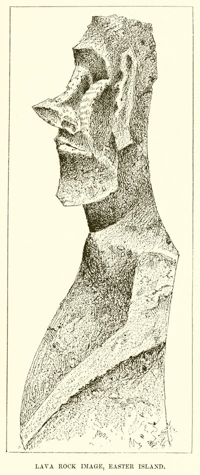 Image en roche de lave, île de Pâques - English School