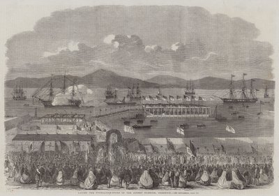 Pose de la Première Pierre du Port Albert, Greenock (gravure) - English School