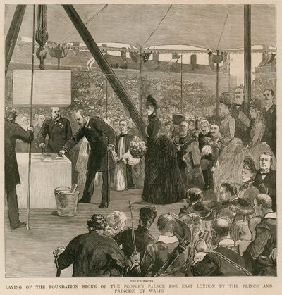 Pose de la première pierre du Palais du Peuple pour l
