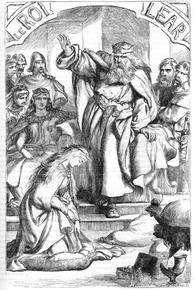 Le Roi Lear - Illustration dans « Œuvres complètes de William Shakespeare » 1866 - Les illustrations et la forme générale de cette édition sont empruntées au Shakespeare illustré de Cassell, publié à Londres - English School