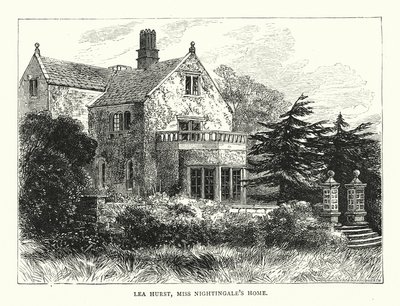 Lea Hurst, maison de Miss Nightingale (gravure) - English School
