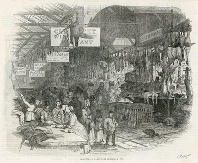 Marché de Leadenhall la veille de Noël, 1845 - English School