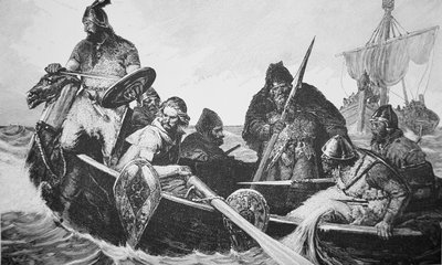 Leif Ericson découvre le rivage de Vinland le Bon, probablement Terre-Neuve - English School