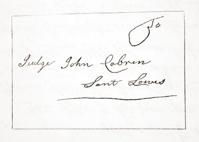 Lettre de Daniel Boone au juge John Cobren, originale datée du 5 octobre 1809 - English School