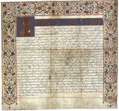 Lettre au sultan Osman Han du roi Jacques VI et I - English School