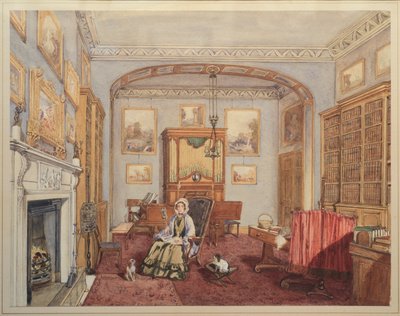 Bibliothèque - Salle de musique avec le Bacchus et Ariane de Northwick après Titien - English School