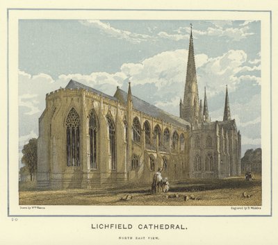 Cathédrale de Lichfield, vue nord-est - English School