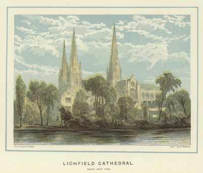Cathédrale de Lichfield, vue sud-ouest - English School