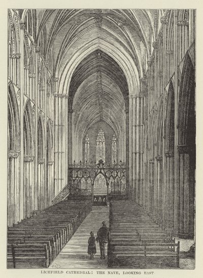 Cathédrale de Lichfield, la nef, vue vers l