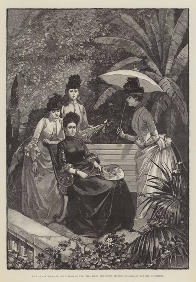 Vie à San Remo, dans les jardins de la Villa Zirio, la princesse héritière d