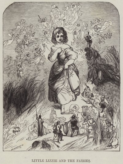 La petite Lizzie et les fées (gravure) - English School