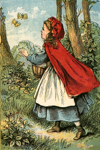 Le Petit Chaperon Rouge attrapant des papillons - English School