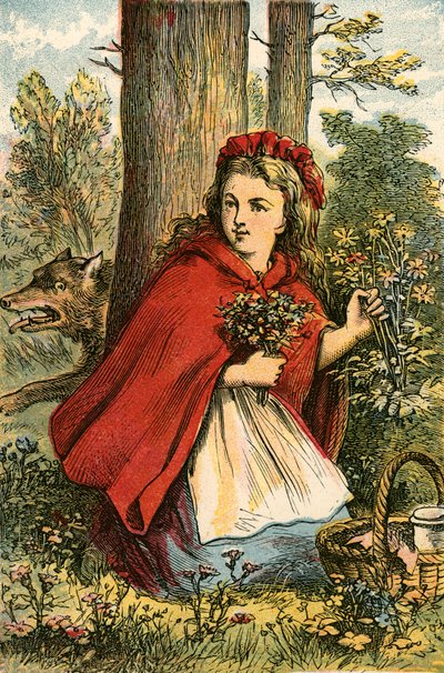 Le Petit Chaperon Rouge cueillant des fleurs - English School