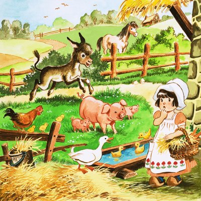 Petite fille à la ferme - English School