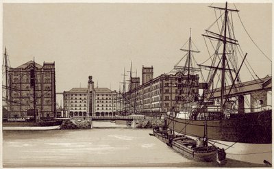 Liverpool : Dock de Waterloo et entrepôts de grains - English School