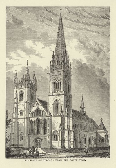 Cathédrale de Llandaff, vue du sud-ouest - English School