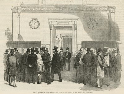 Salle des marchands de Lloyds - lecture des nouvelles de la victoire sur l