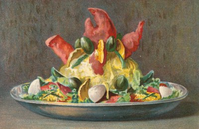 Lobster Salad Mayonnaise (colour litho) - English School