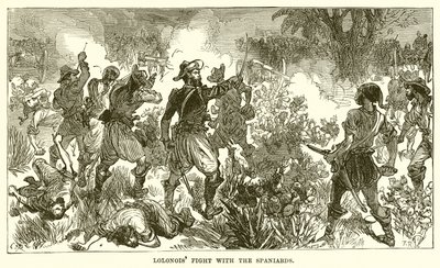 Combat de Lolonois avec les Espagnols - English School