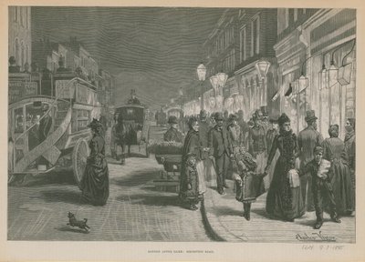 Londres après la tombée de la nuit : Brompton Road - English School