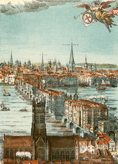 Pont de Londres (gravure en couleur) - English School