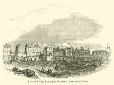 Pont de Londres juste avant la démolition des maisons - English School